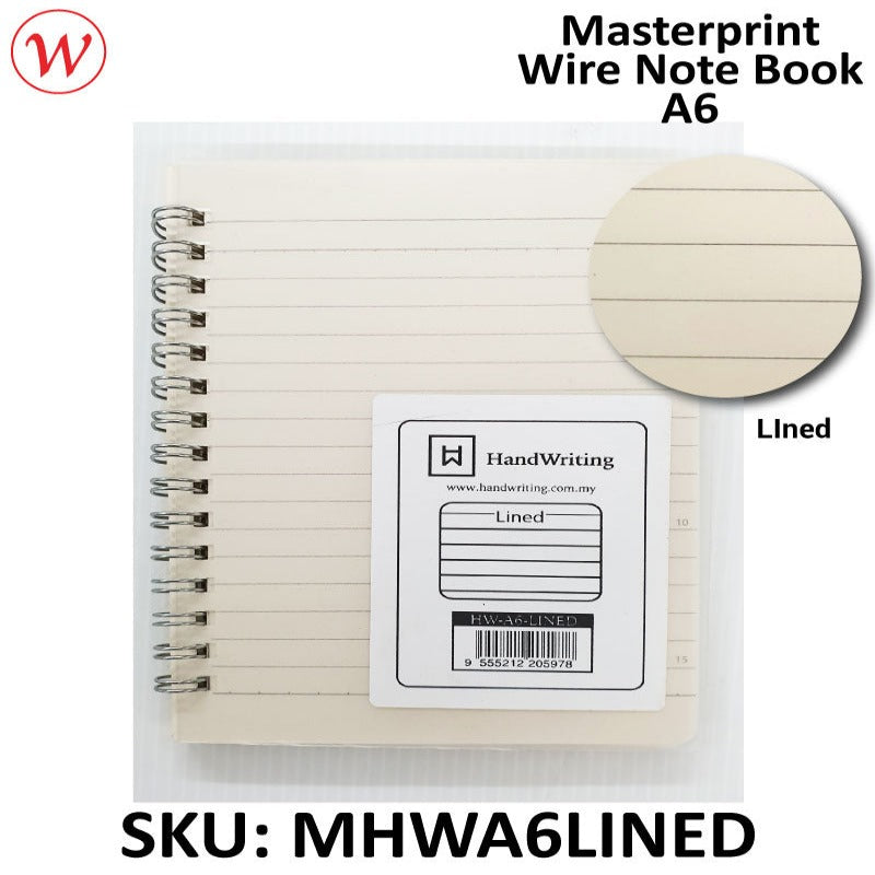 Masterprint Wire Note Book - A6 | BLANK, DOTTED, GRID, LINED