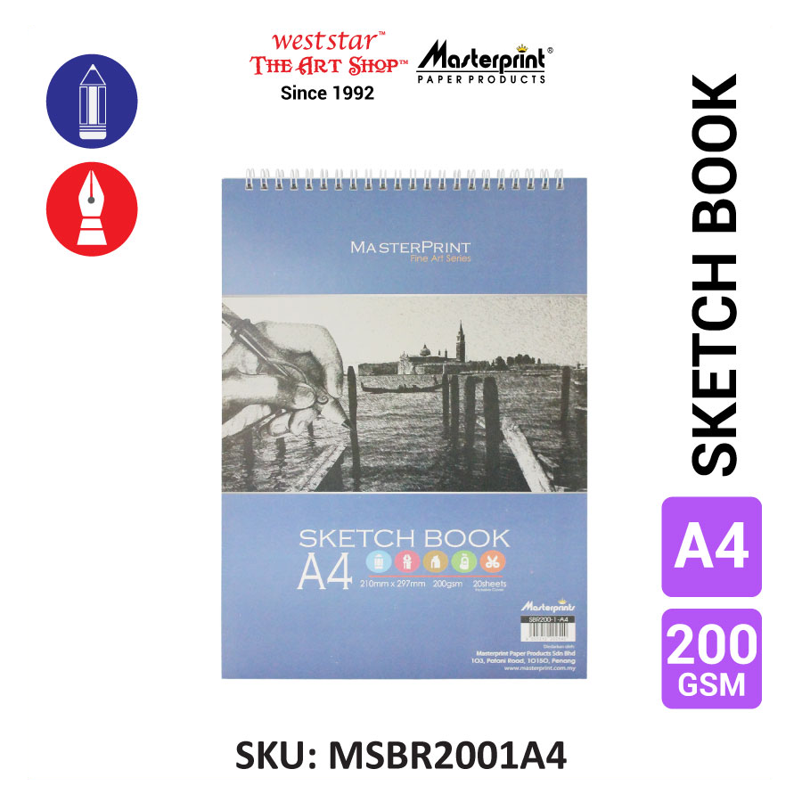 A4 Masterprint Sketch Book (19sheets) 200gsm