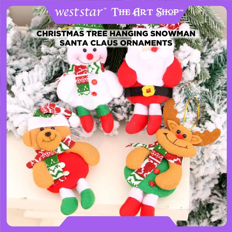 [Weststar TAS] ABL Christmas Tree Hanging Snowman Bear Santa Claus Ornaments/ Cute Xmas Cartoon Plush Doll Decorations