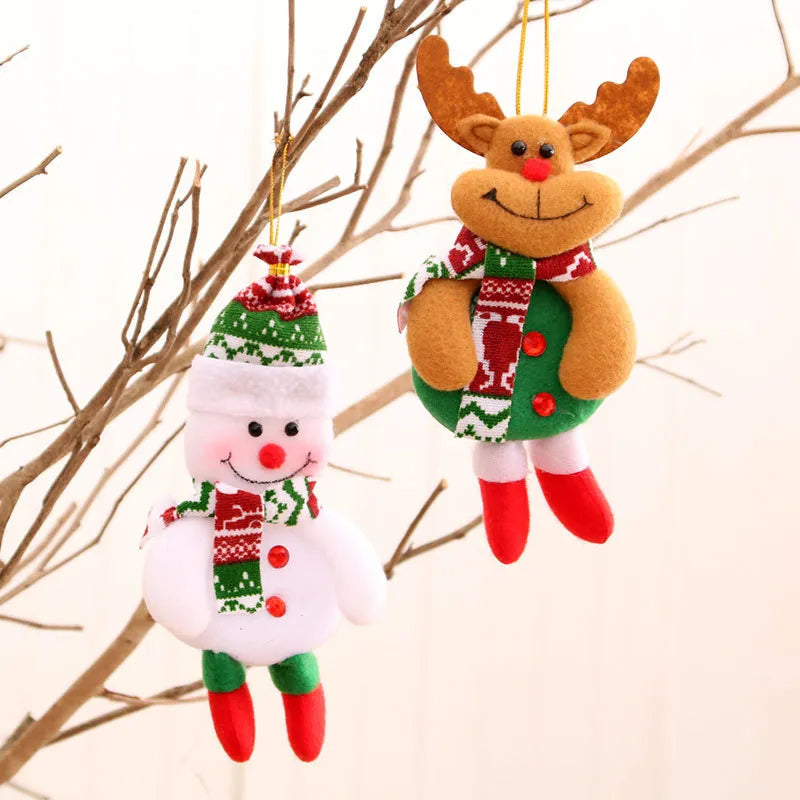 [Weststar TAS] ABL Christmas Tree Hanging Snowman Bear Santa Claus Ornaments/ Cute Xmas Cartoon Plush Doll Decorations