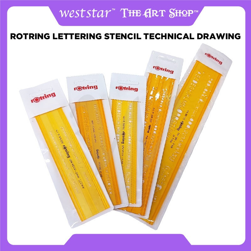 [Weststar TAS] Rotring 2/3/4/5/7mm Lettering Stencil Technical Drawing