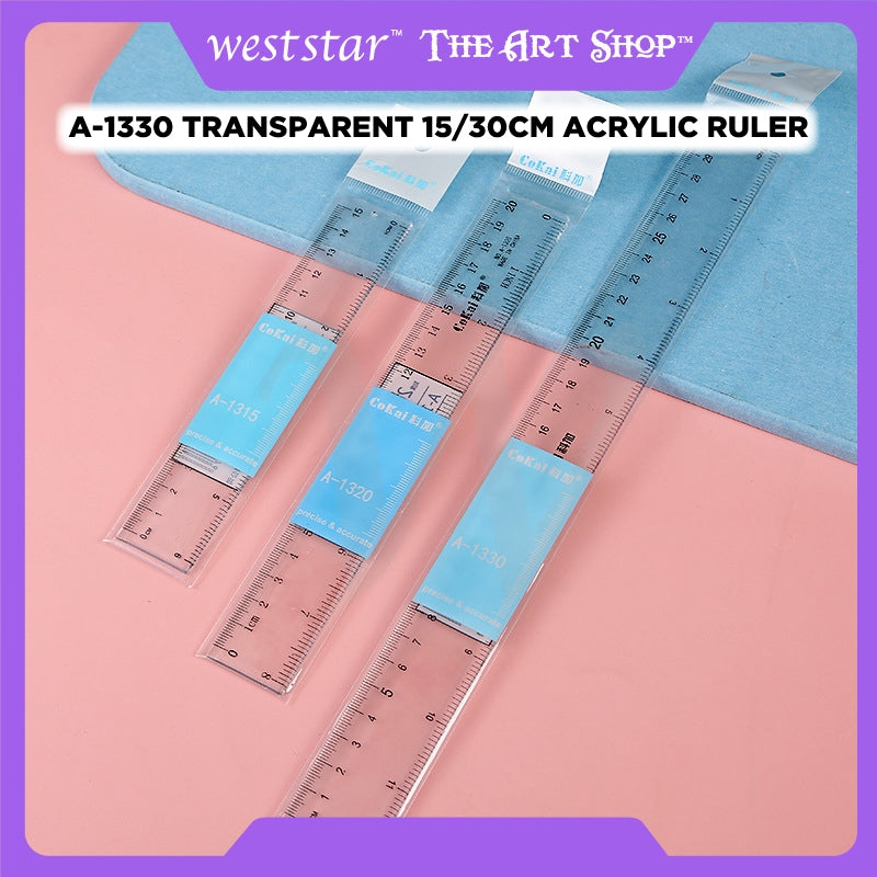[Weststar TAS] A-1330 Transparent 15/30cm Acrylic Ruler