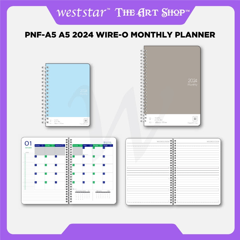 [Weststar] PNF-A5 A5 2024 Wire-O Monthly Planner