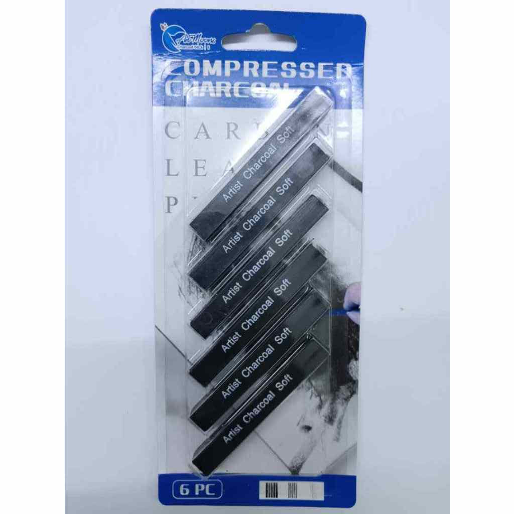 [WESTSTAR] Sketch Compressed Charcoal Sticks Square (Soft/Medium/Hard) Set For Artist Drawing