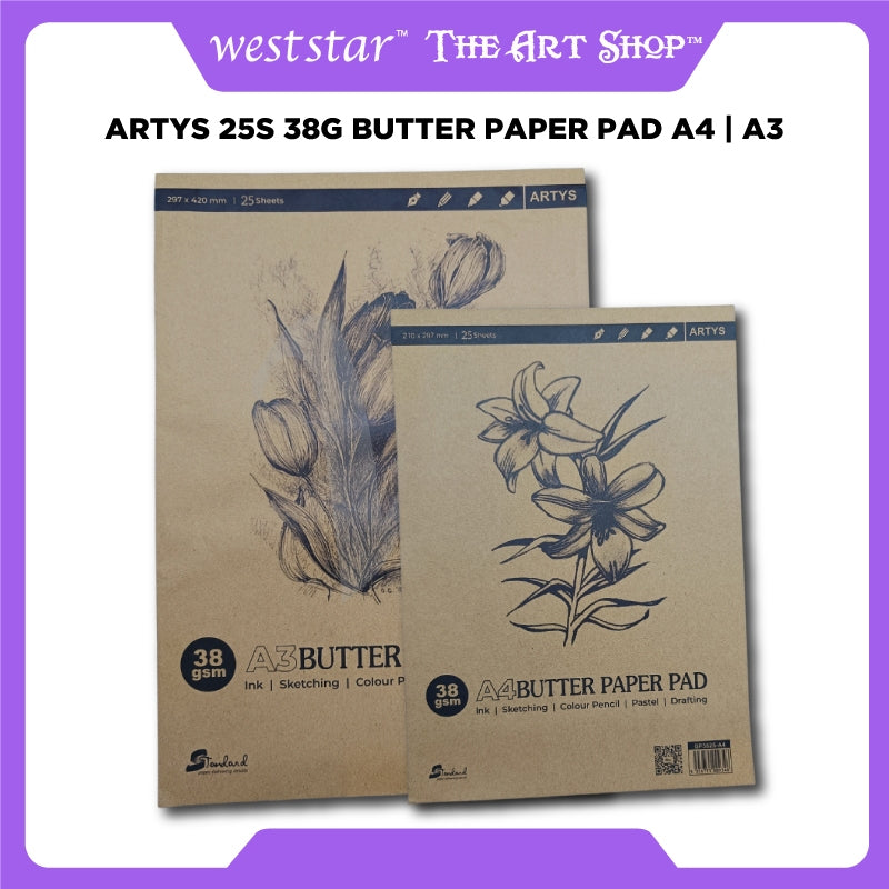 [Weststar TAS] Artys 25s 38g Butter Paper Pad A4 | A3