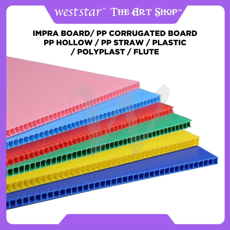 [WESTSTAR] Impra Board / Plastic Board / PP Corrugated Board / PP Straw Board / PP Hollow Board / Polyplast Board - 3mm