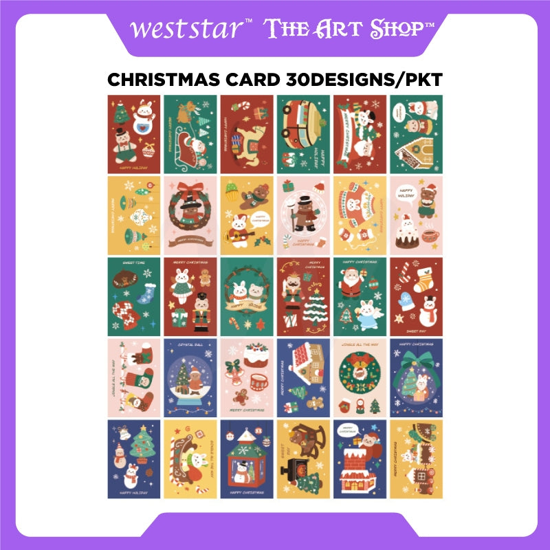 [Weststar TAS] Christmas Card 30 Designs Per Pack