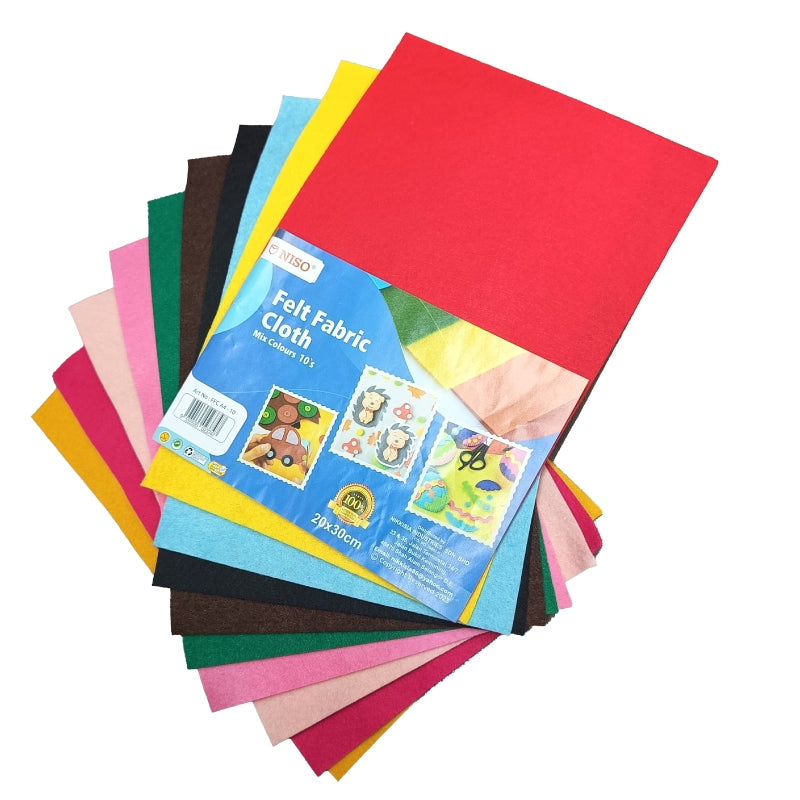 [Weststar] Niso A4 Felt Fabric Sheet 10s Mix Colour