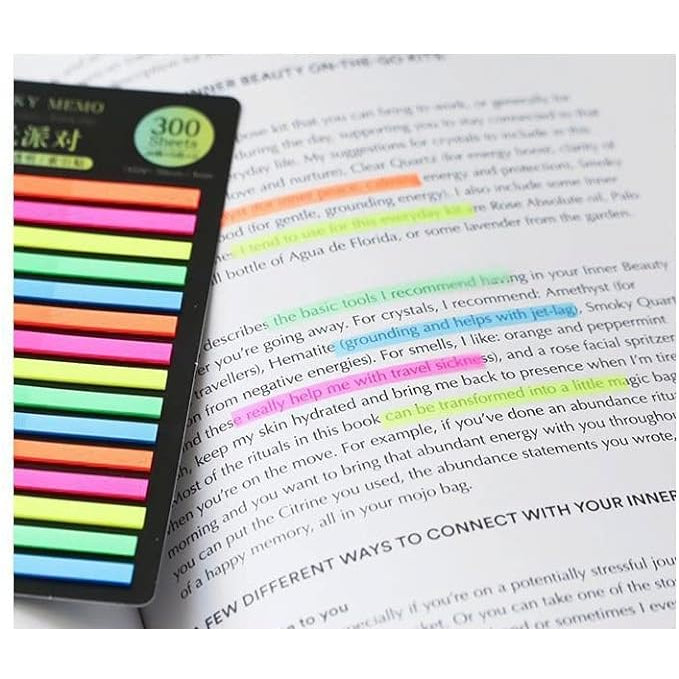 [Weststar TAS] 160s Mix Col Small Sticky Highlight Strips 4*50mm (Orange, Pink, Yellow, Green, Blue)