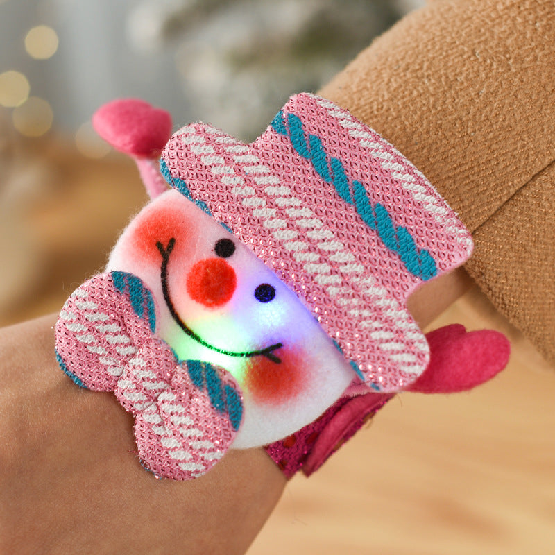 [Weststar TAS] Creative Christmas children's gift glowing Santa Claus snowman pat circle bracelet Christmas gift