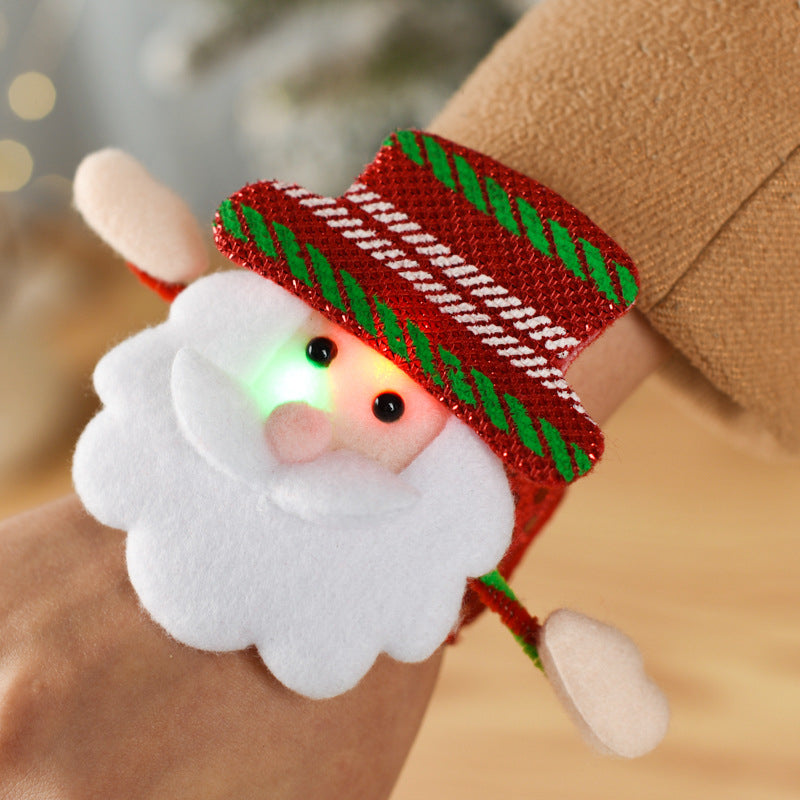 [Weststar TAS] Creative Christmas children's gift glowing Santa Claus snowman pat circle bracelet Christmas gift