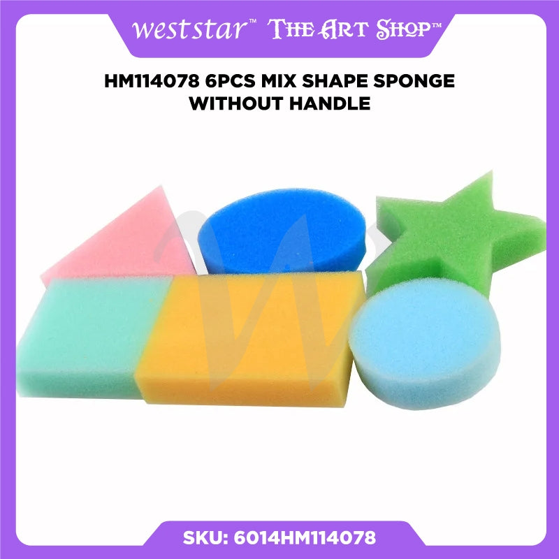 [Weststar TAS] HM114078 6p Mix Shape Sponge Without Handle