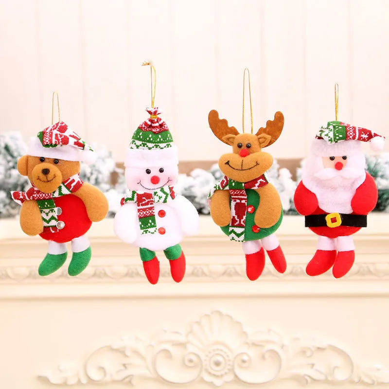 [Weststar TAS] ABL Christmas Tree Hanging Snowman Bear Santa Claus Ornaments/ Cute Xmas Cartoon Plush Doll Decorations