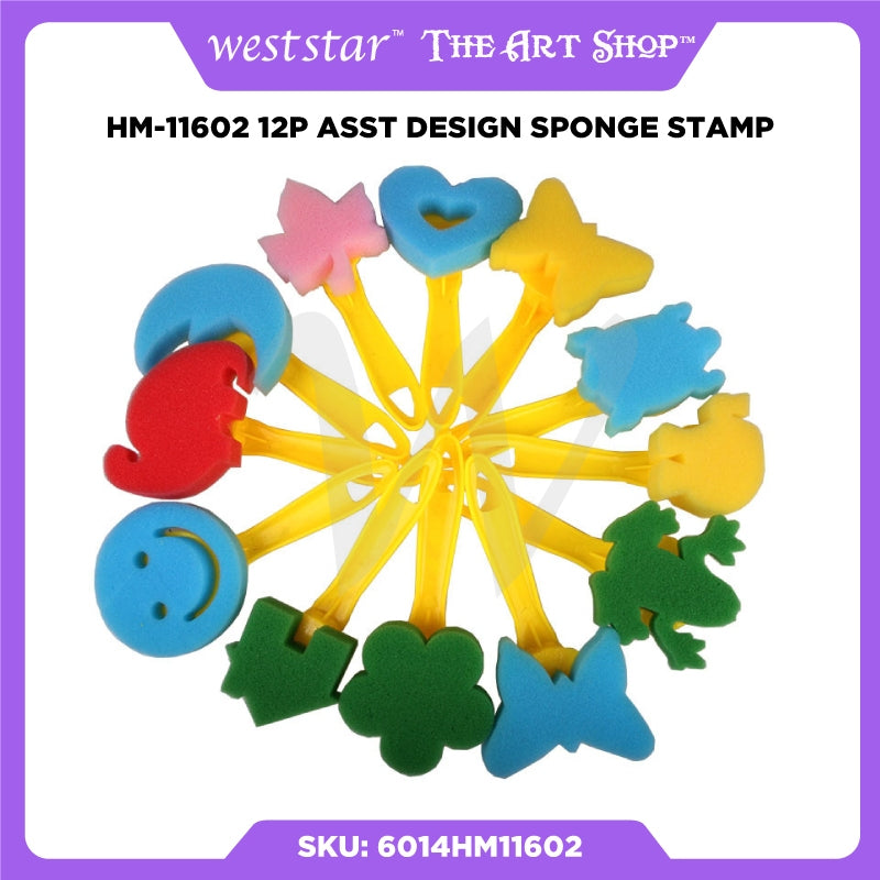 [Weststar] HM-11602 12P Asst Design Sponge Stamp