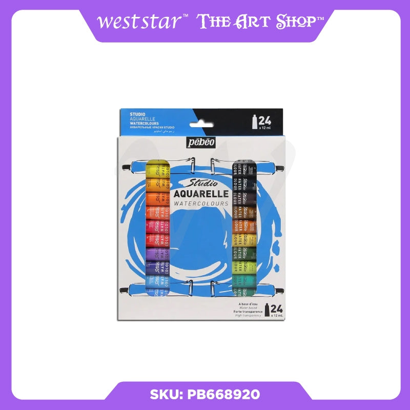 [Weststar TAS] Pebeo Aquarelle Watercolour 12ml set - 12 Colours / 18Colours / 24Colours