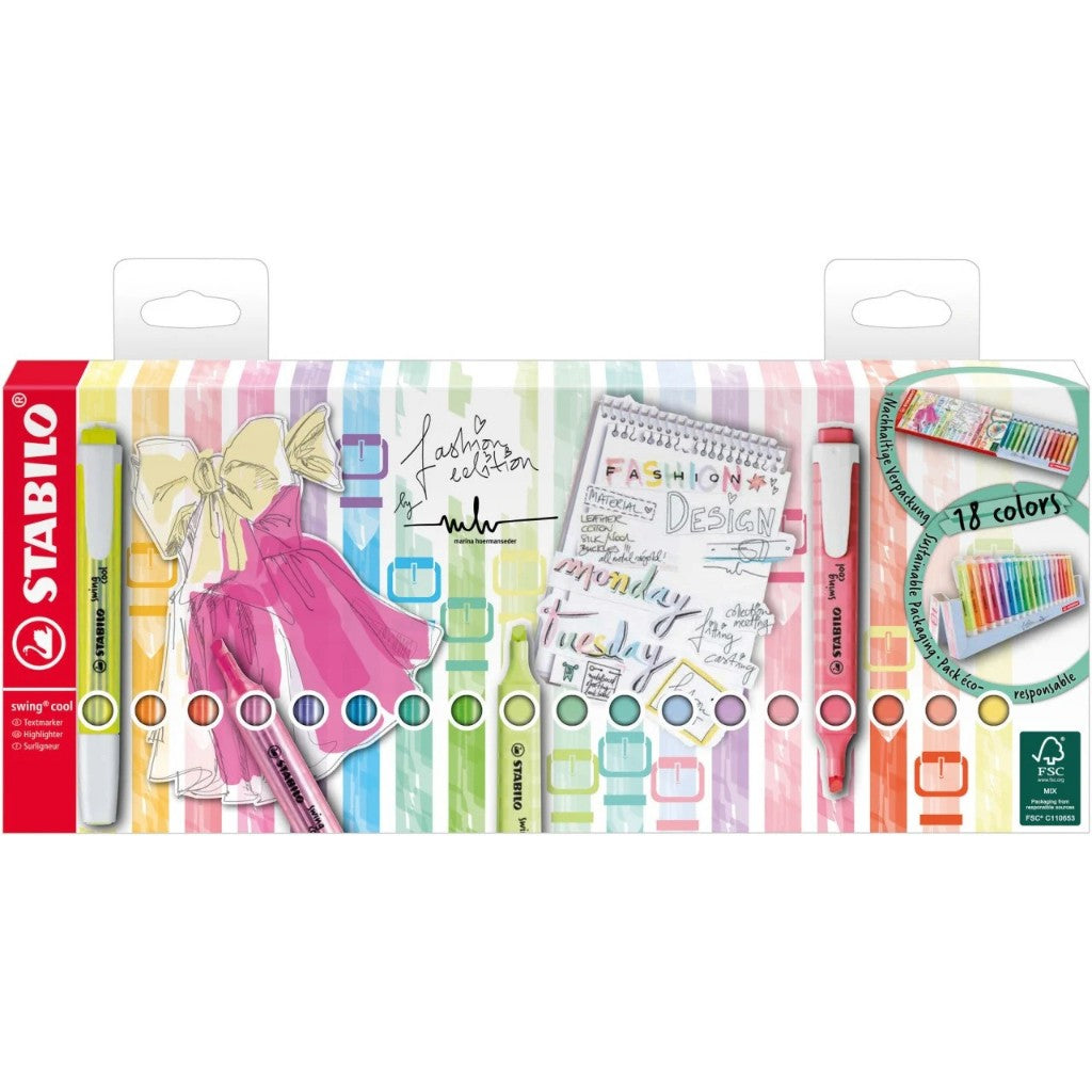 [Weststar] Stabilo Swing Cool Pastel Highlighter 18's Deskset