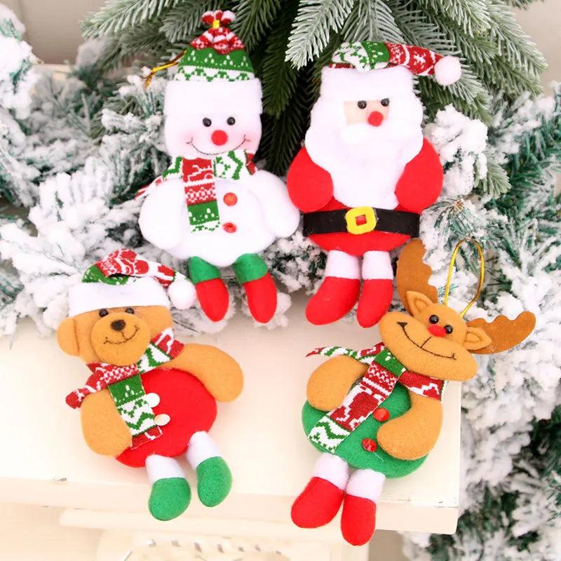 [Weststar TAS] ABL Christmas Tree Hanging Snowman Bear Santa Claus Ornaments/ Cute Xmas Cartoon Plush Doll Decorations