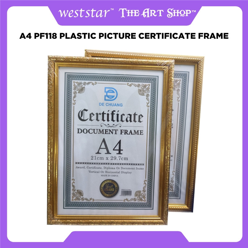 [Weststar TAS] A4 PF118 Plastic Picture Certificate Frame