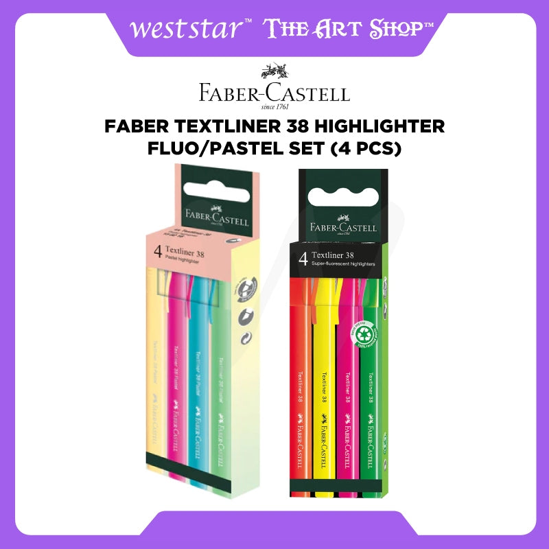 [WESTSTAR] Faber Textliner 38 Highlighter Fluo/Pastel Set (4 pcs)