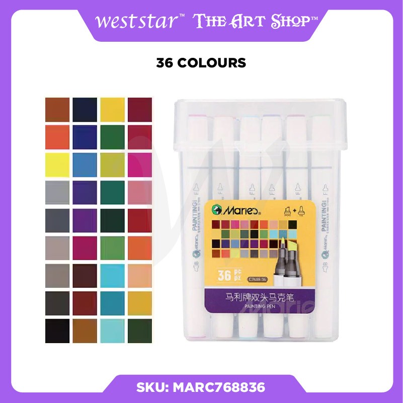 [Weststar TAS] Marie's C7688 Alcohol- based Art Marker Set - 12 / 24 / 36 / 48 / 60 / 80 Colour