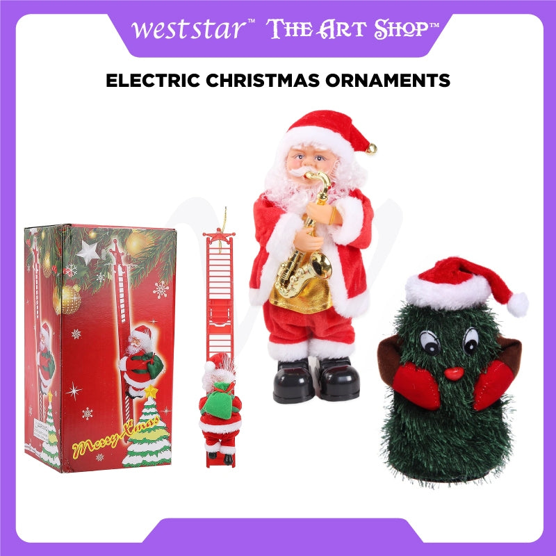 [Weststar TAS] Electric Santa Climbing Ladder Toy, Christmas Tree Hanging Santa Claus Electric Climb Ladder Ornaments