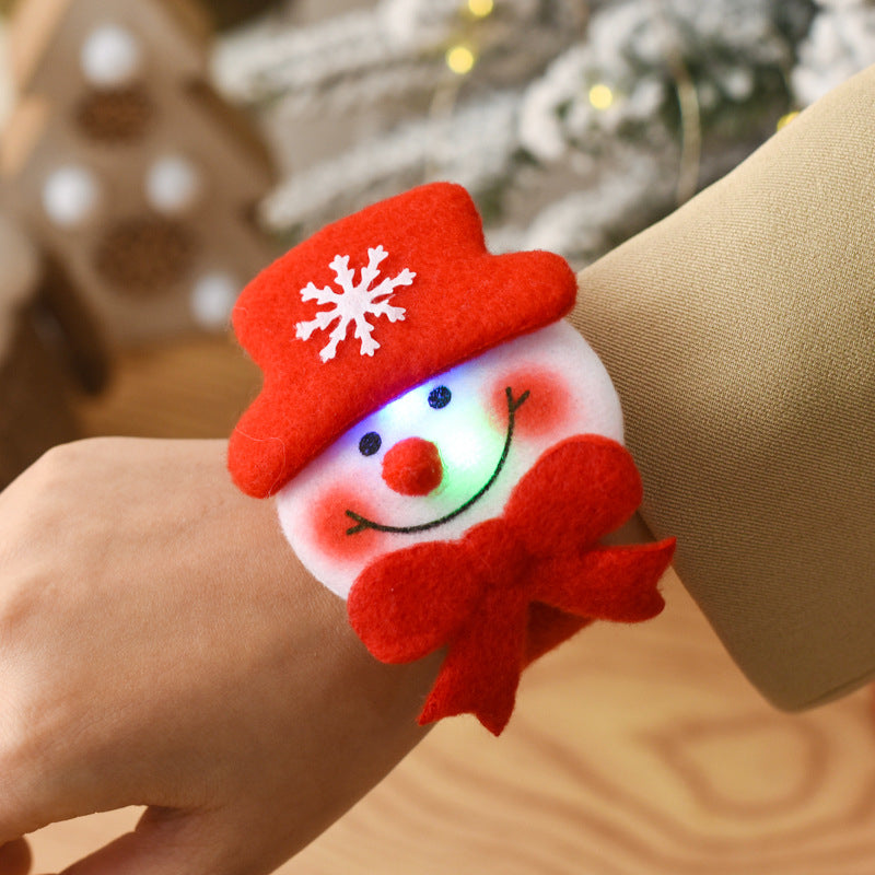 [Weststar TAS] Creative Christmas children's gift glowing Santa Claus snowman pat circle bracelet Christmas gift