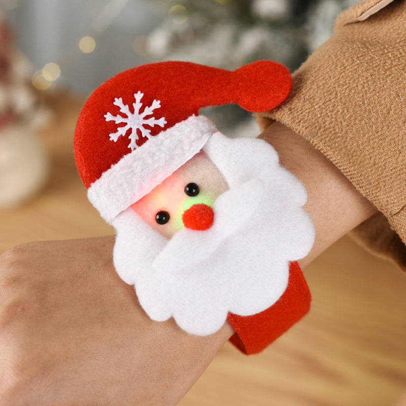 [Weststar TAS] Creative Christmas children's gift glowing Santa Claus snowman pat circle bracelet Christmas gift