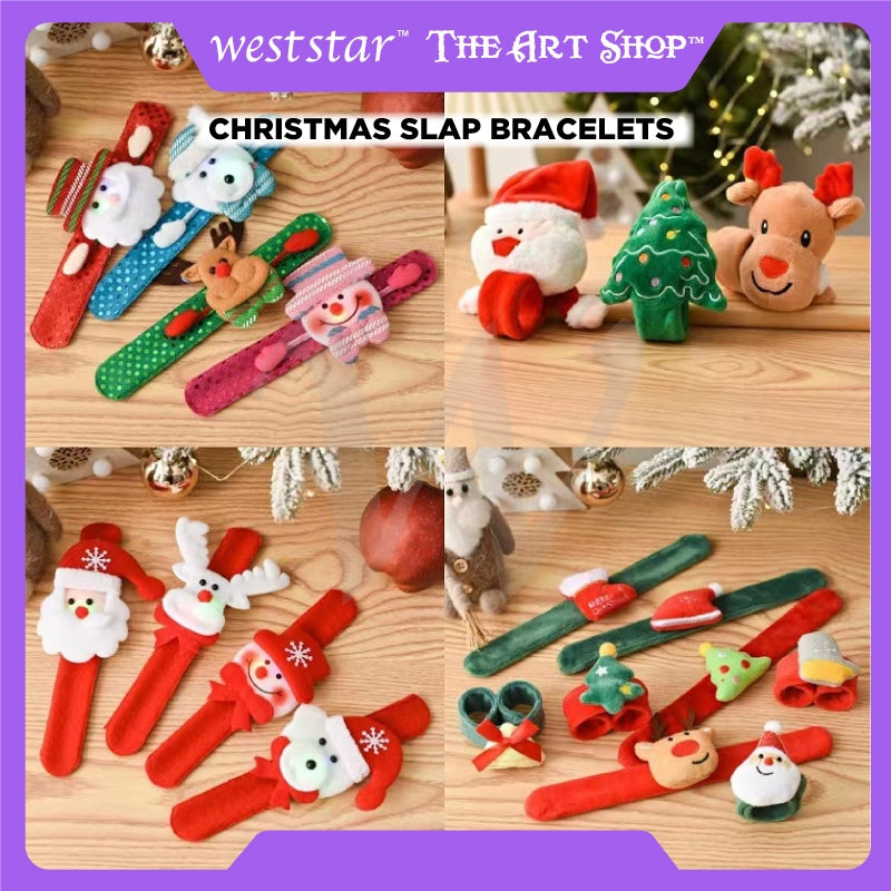 [Weststar TAS] Creative Christmas children's gift glowing Santa Claus snowman pat circle bracelet Christmas gift