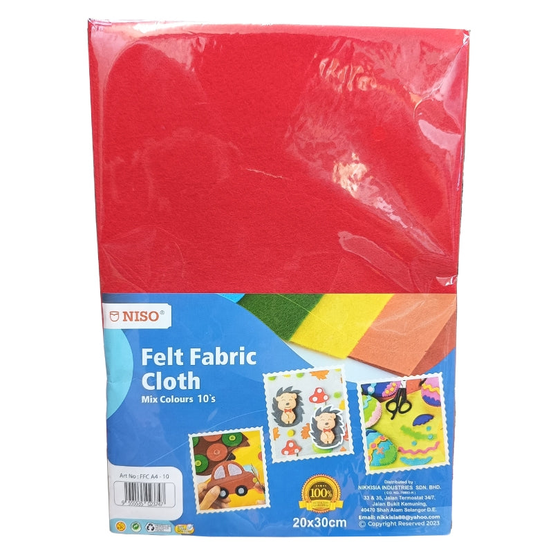 [Weststar] Niso A4 Felt Fabric Sheet 10s Mix Colour