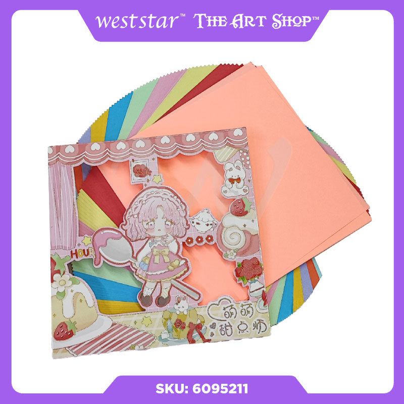 Origami Paper Crane Square Paper Folded Papercraft Kertas Colorful DIY Paper Folding Paper