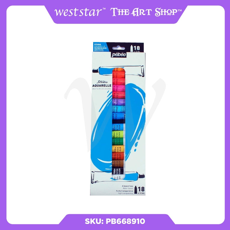 [Weststar TAS] Pebeo Aquarelle Watercolour 12ml set - 12 Colours / 18Colours / 24Colours