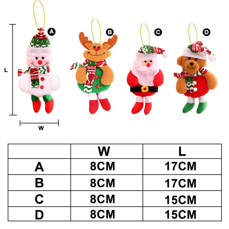 [Weststar TAS] ABL Christmas Tree Hanging Snowman Bear Santa Claus Ornaments/ Cute Xmas Cartoon Plush Doll Decorations