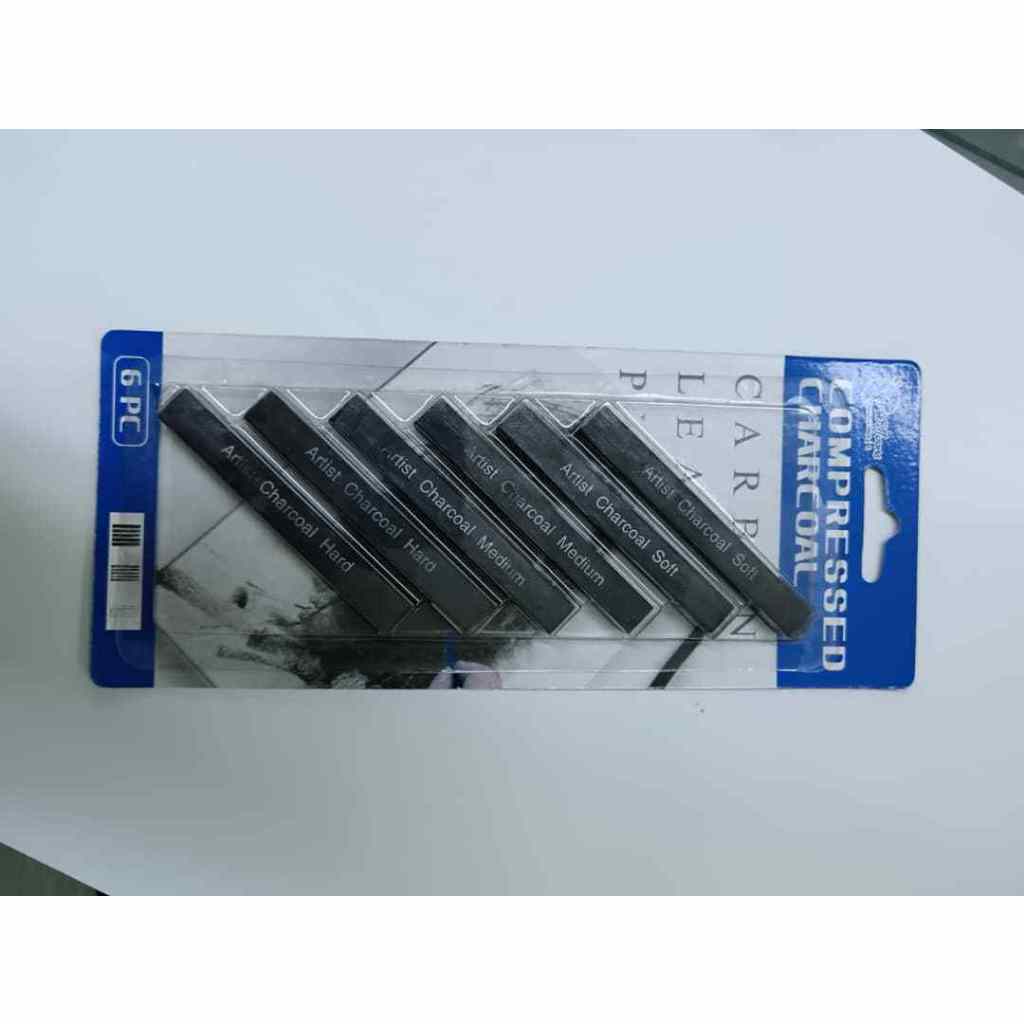 [WESTSTAR] Sketch Compressed Charcoal Sticks Square (Soft/Medium/Hard) Set For Artist Drawing