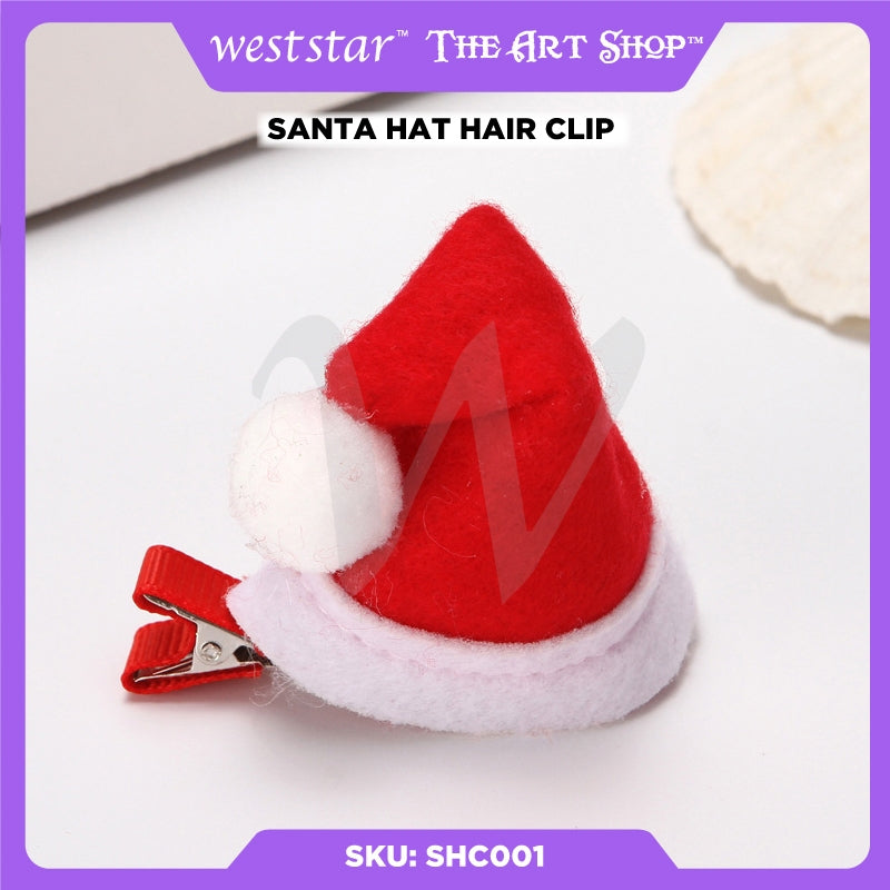 [Weststar TAS] Santa Hat Hair Clip Christmas Hat Hair Barrette Ponytail Decor Duckbill Clip