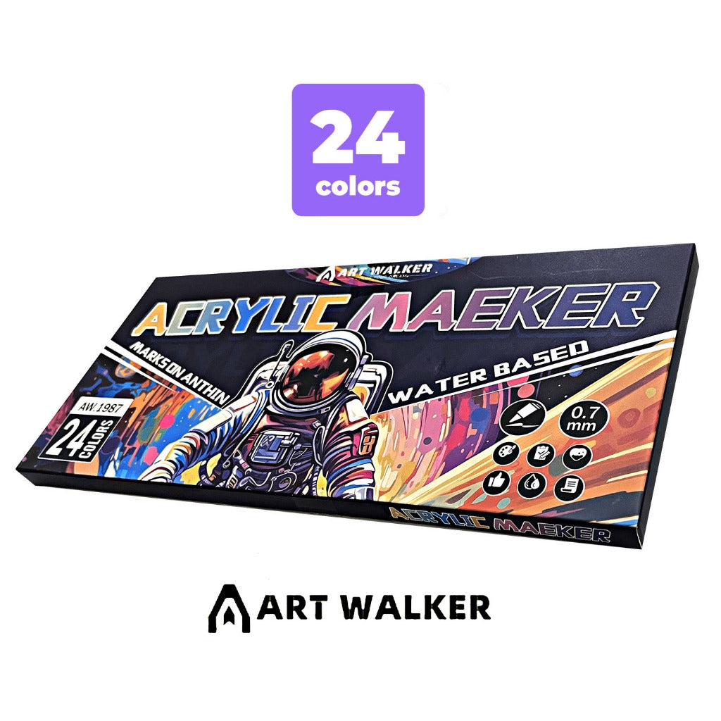 [WETAS] AW1987 Fine Nib Acrylic Marker Set | Quick-Dry Vibrant Colours | Waterproof | Art, Craft, Drawing, DIY