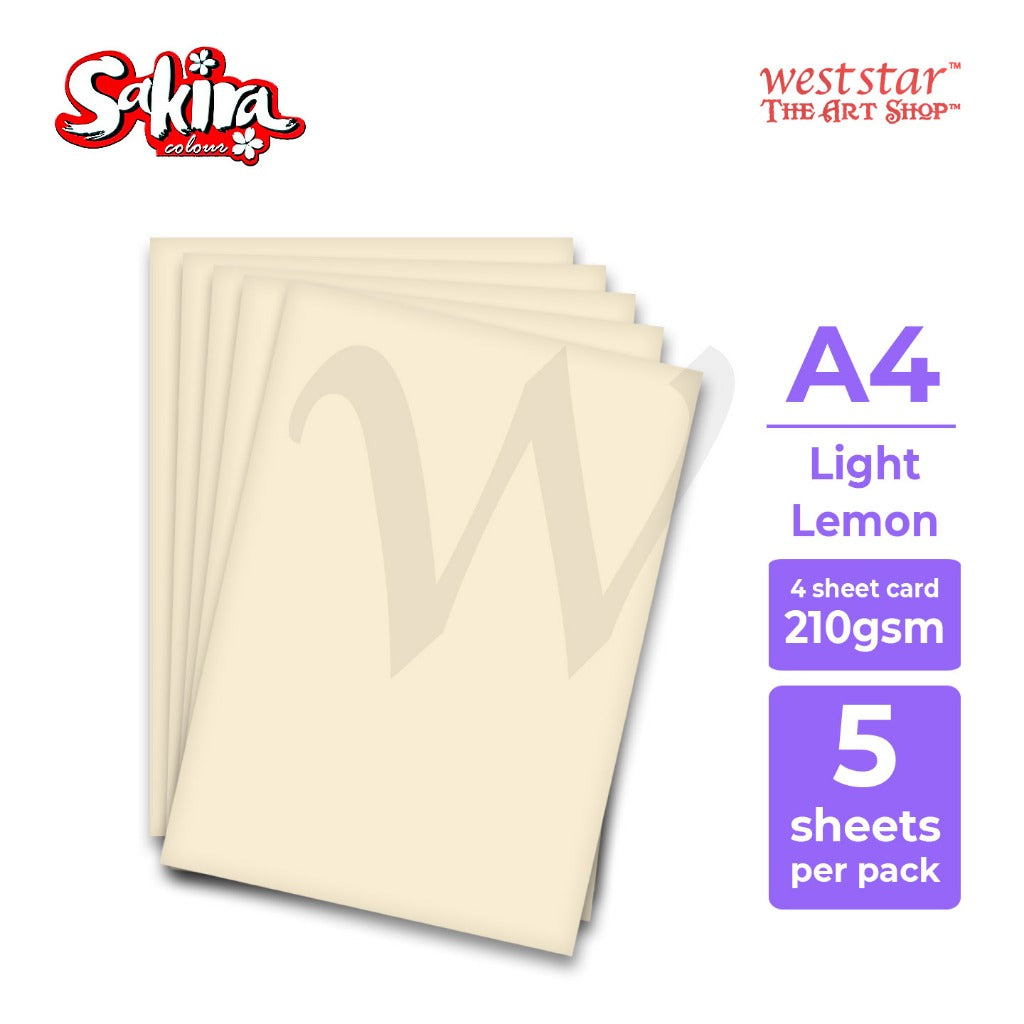 [WE-ARTS] Sakira A4 210g 4 Sheet Cards x 5s (Single Colour)