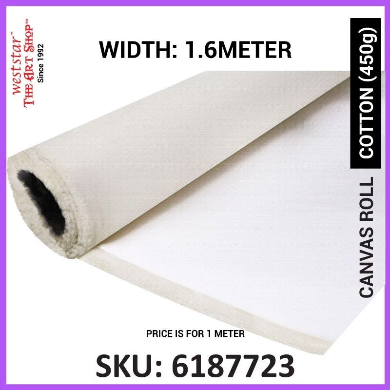 [WETAS] Artist Primed Cotton / Linen / Jute / Fibre Canvas Roll Canvas Fabric Kain Canvas Lukisan Canvas Cloth Fabric
