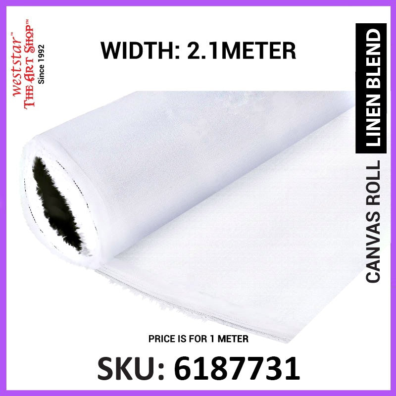 [WETAS] Artist Primed Cotton / Linen / Jute / Fibre Canvas Roll Canvas Fabric Kain Canvas Lukisan Canvas Cloth Fabric