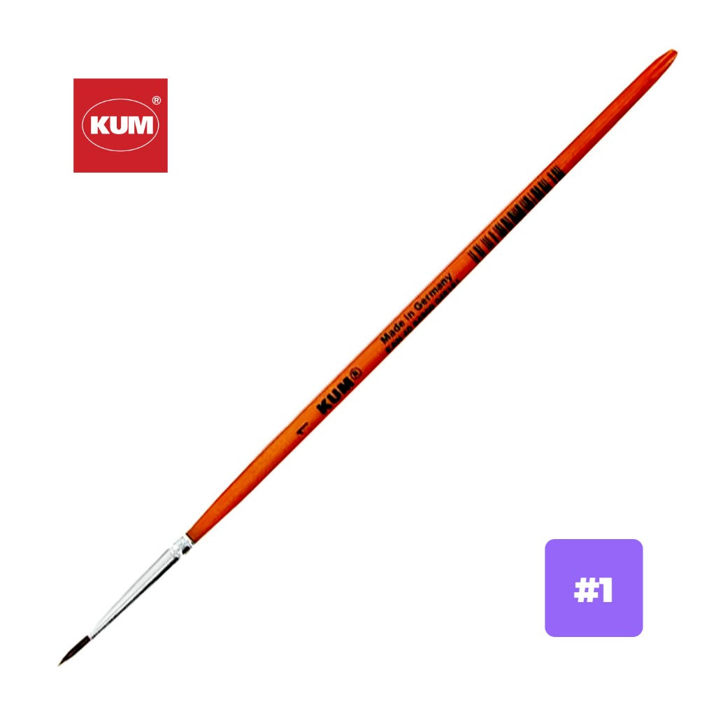 KUM Fine Pony Hair Watercolour Brush Pony Brush– Round Tip | Size 00–16 | For Students, Artists & Hobbyists