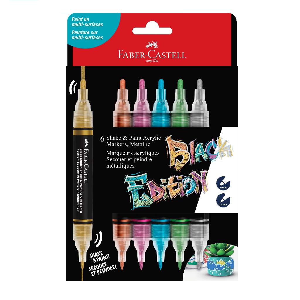 [WESTSTAR] FABER-CASTELL Black Edition - Acrylic Markers (Pack of 6)