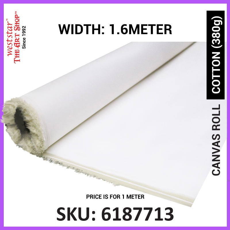 [WETAS] Artist Primed Cotton / Linen / Jute / Fibre Canvas Roll Canvas Fabric Kain Canvas Lukisan Canvas Cloth Fabric