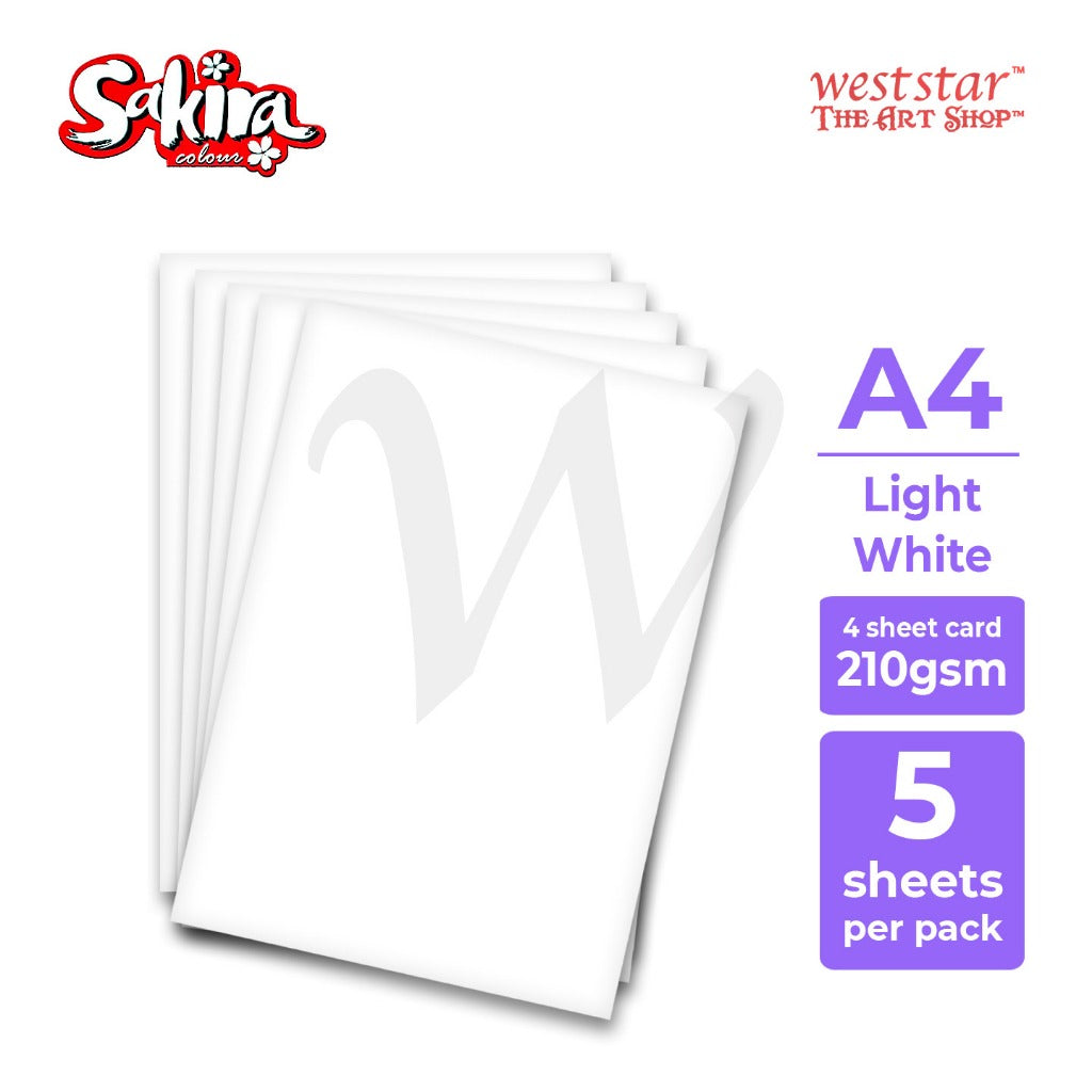 [WE-ARTS] Sakira A4 210g 4 Sheet Cards x 5s (Single Colour)