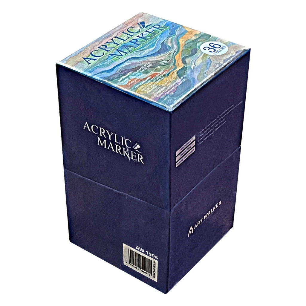 AW-1996 Art Walker Acrylic Marker Set SOFT NIB Acrylic Marker Set | 12/24/36/48/60/80 Colors,Vibrant Smooth Ink