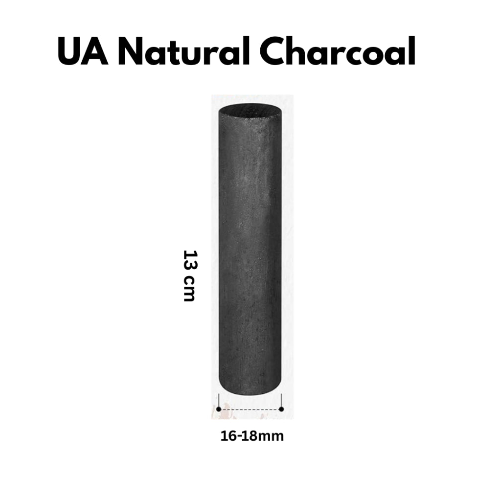 [WE-ARTS] UA Natural Charcoal Jumbo Stick Charcoal for Painting Charcoal Stick Dia.13mm - 24mm (3pcs/pkt)