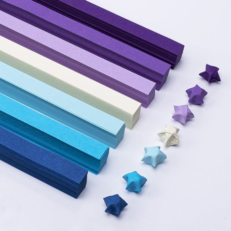 [WE-ARTS] Star Origami Paper Crane Square Paper Folded Papercraft Kertas Colorful DIY 1cm x 23.5cm