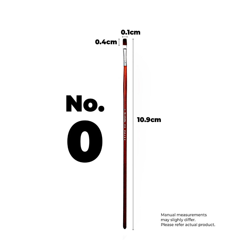 S222 Filbert WOLF Hair Brush Short Handle Painting Brush No.1 to No. 12 (Single Pc)