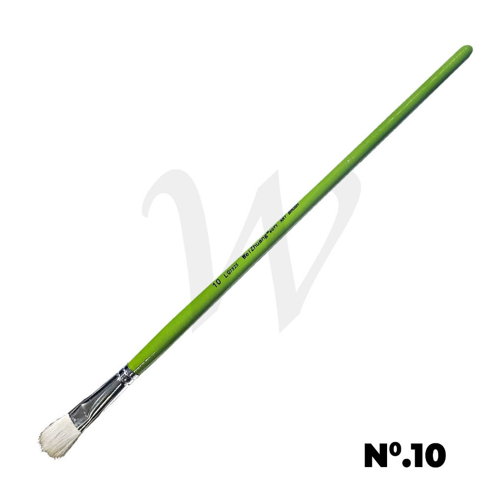 [WE-ARTS] Flat Goat Hair Brush LG7525 Long Handle - No.0 to 12