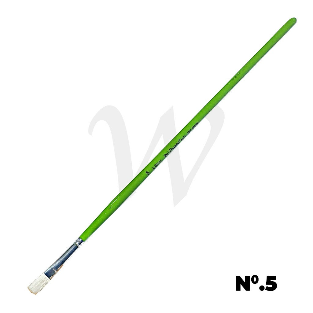 [WE-ARTS] Flat Goat Hair Brush LG7525 Long Handle - No.0 to 12