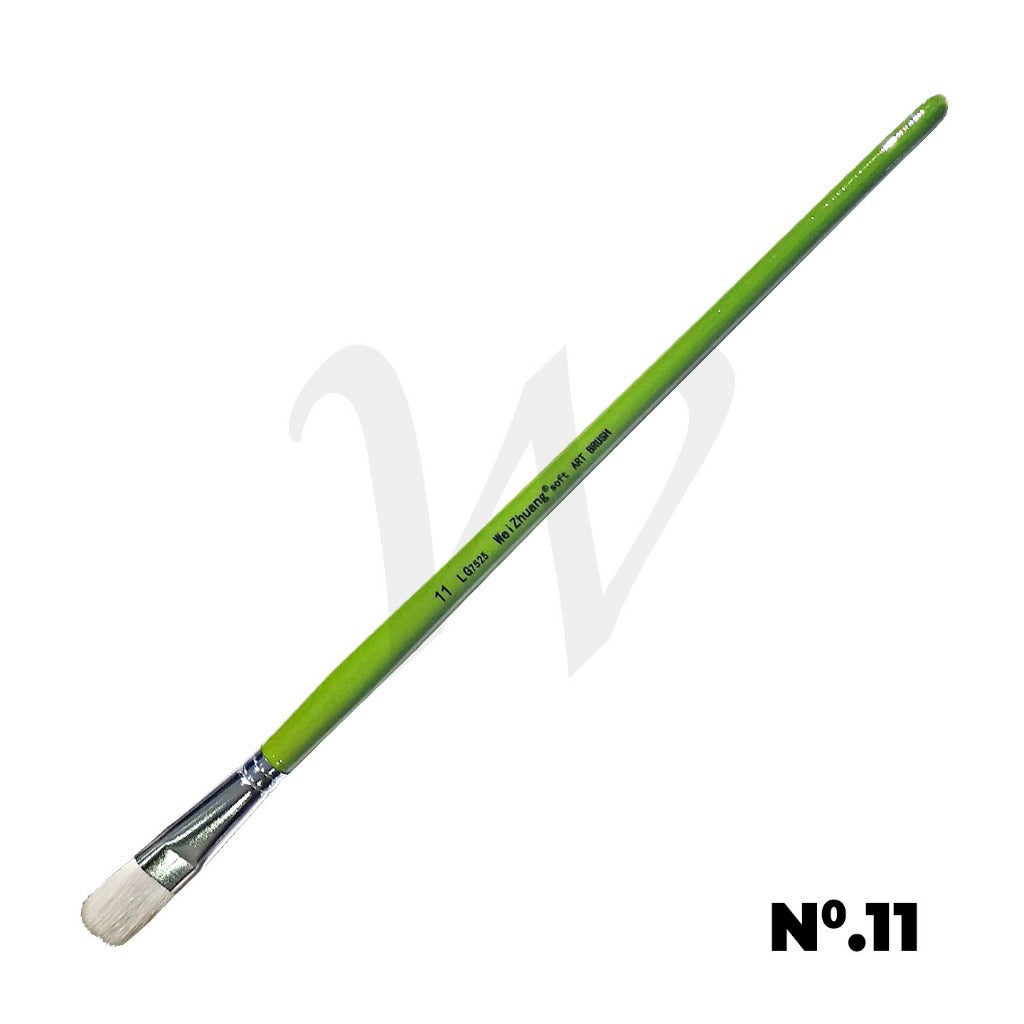 [WE-ARTS] Flat Goat Hair Brush LG7525 Long Handle - No.0 to 12