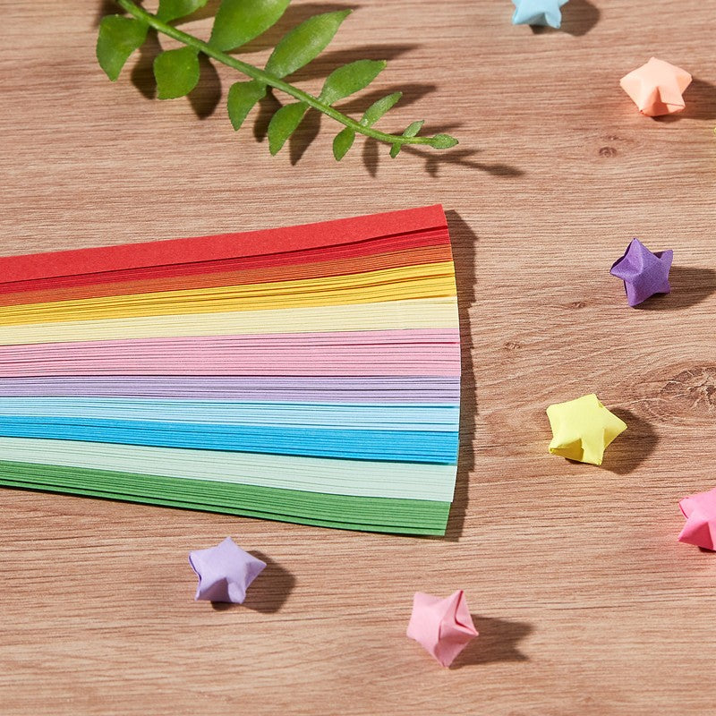 [WE-ARTS] Star Origami Paper Crane Square Paper Folded Papercraft Kertas Colorful DIY 1cm x 23.5cm